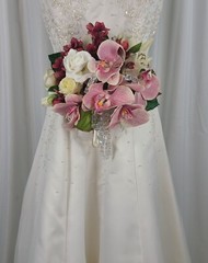 Wedding Bouquet of Phalaenopsis Orchids and Roses Faux Silk Bouquet