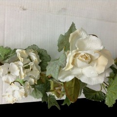 White Rose Garland ivy Leaves Spring Summer Decor Floral Wedding Mantel Door