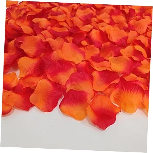 0.45LB Fake Orange and Red Rose Petals for Wedding,Pcs Silk 2500 Sunset Red