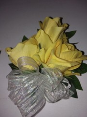 Hand Made pin on Corsage and boutonniere Set