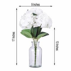 White 5 Silk Hydrangea Bushes Wedding Flowers Bouquets Party Centerpieces SALE