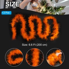 2 Pcs 6.6 Ft Feather Boas Feather for DIY Craft Sewing Trim Party Home Orange