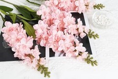 Delphinium Artificial Flowers 33.46 in Hyacinth Snapdragon Antirrhinum Pink
