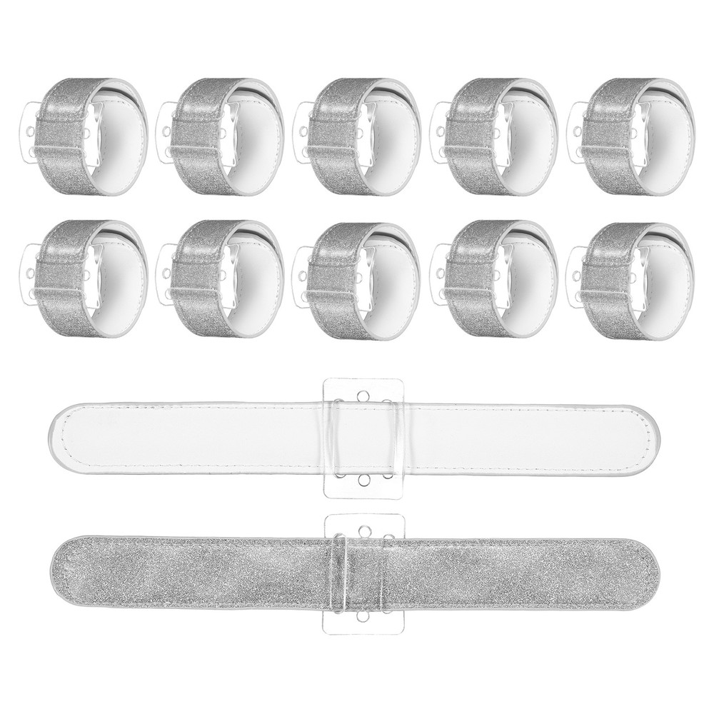 12 Pcs Corsage Wristlet Band, Elastic Wrist Corsage Bracelets Bands, Silver