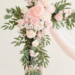 Artificial Wedding Arch Flowers with Drape Lawn Gift Floral Swag Arrangement