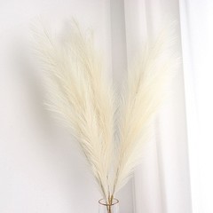 3 CREAM 44″ ARTIFICIAL Pampas Grass SPRAYS Faux Plant STEMS Party Decorations