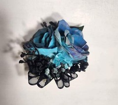 Iridescence Turquoise Purple Royal Blue Sola Wood Bridal Wedding Bouquet Accesso