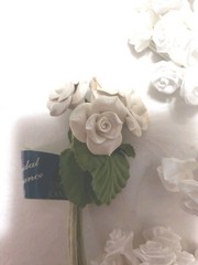 Vtg Forget Me Not Satin Ribbon Roses Flowers Wire Stem Millinery Crafts Lot