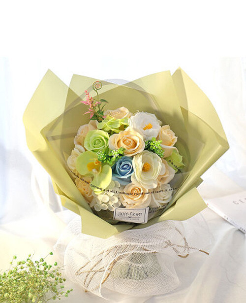 Je T’aime Preserved Fresh 18 Stems Mixed Roses Immortal Soap Flower With Lights