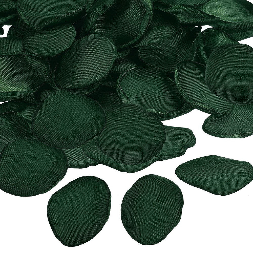 400 Pcs Silk Rose Petals, Artificial Flower Scatter Fake Rose Petals Dark Green