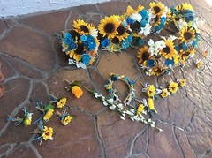 Sunflower wedding flowers package bridal bouquet decorations 40pc RECEPTION plus