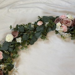 LINGS MOMENTS 6ft Garland, Dusty Rose, Pastel Pink, White