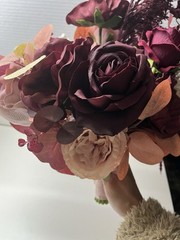 Ling’s Moment 11” Burgundy Bouquet For Wedding