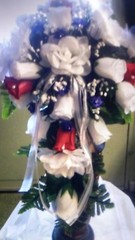 White red Royal Custom designed Bridal Bouquet Silk Wedding Cascade bouquet
