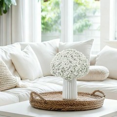 30 PCS 5 Bundles Small White Flowers Artificial Flowers Babys White-30pcs