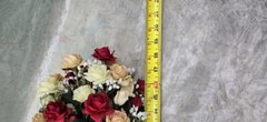 Red and White Floral Bouquet – Wedding Bridal Bridesmaid Bouquet – Decorative