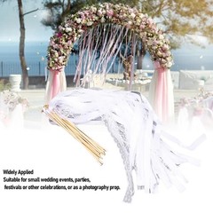 40pcs Lace Ribbon Wedding Wands With Bells Sparkling Stick For Party Celebration