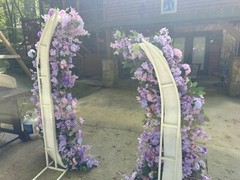 Purple Rose Hyacinth 5D Flowers Arrangement Decor Horn Arch Wedding Backdrop