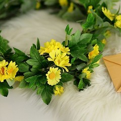 5 ft Silk Daisy Flowers Garland Magnolia Leaves Hanging Vine Party Decorations