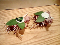 Wedding Prom Mothers Day Rose Flower Wrist Corsage Boutonniere Blush Colored Set