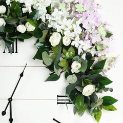 GREEN 4 ft long Artificial Eucalyptus Willow Foliage Garlands Ranunculus Flowers