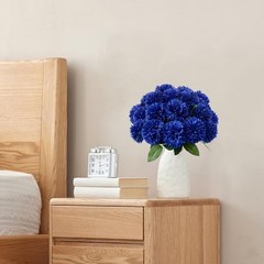 12 Pcs Artificial Chrysanthemums Flowers Ball Flower Fake Mums 12 Pieces Blue