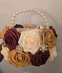 Bridal Party Set: Bride/Bridesmaid Bouquets, Boutonniers, and flower girl basket