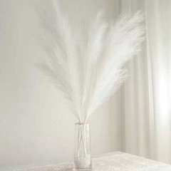 3 WHITE 44″ ARTIFICIAL Pampas Grass SPRAYS Faux Plant STEMS Party Decorations