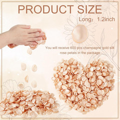 Whaline 600 Pcs Silk Rose Petals Champagne Gold Flower Petals Artificial Scatter
