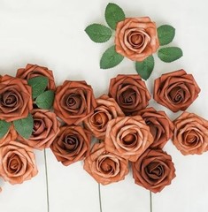 Artificial Flowers Artificial Rose for DIY Wedding 25pcs Shades of Terracotta