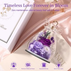 Bessol Gifts 3.86*5.91 inch, Purple(rose, Austin, Baby’s Breath, Hydrangea)