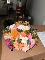 Sola Wood Flower Bouquet – Pink, Orange, White. NEVER USED!
