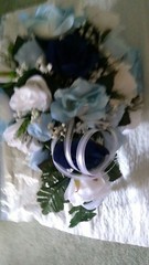 2pc set Light blue Dark Blue and white bouquet & bout or Any color RUSH AVAILABL