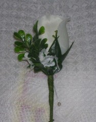 Boutonniere White Rose Groom Usher Wedding Father Ringbearer Prom Bridal Party