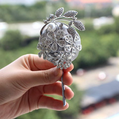Wrist Corsage with Peal and Rhinestone Corsage and Boutonniere Set for Wedding,P