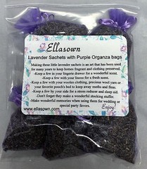 Set of 6 Lavender Sachets made with Purple Organza Bags