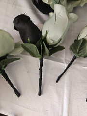 Wedding Bouquet Set, Black, Green Flower Package, 11 Pieces