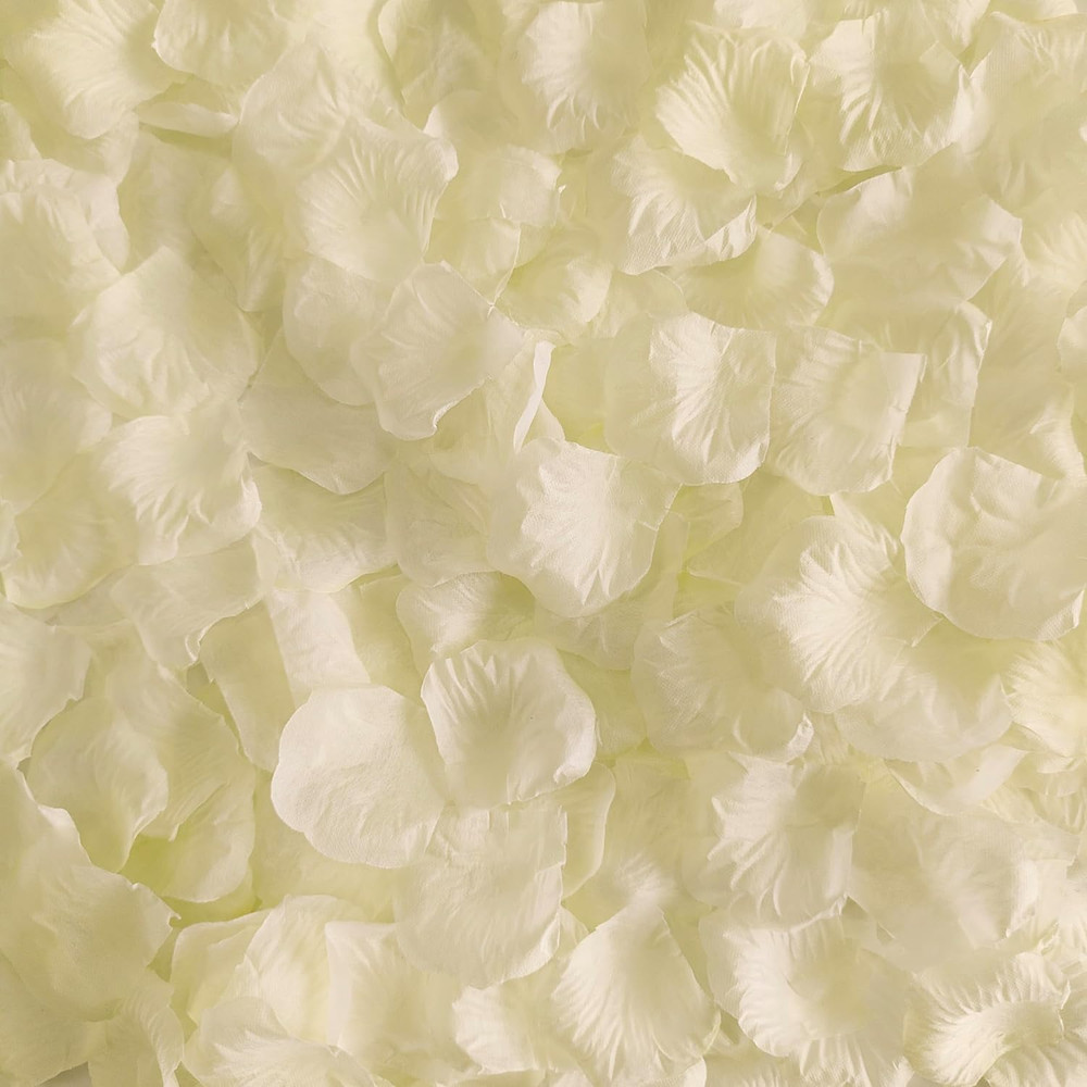 1500 PCS Separated Artificial Ivory Rose Petals,Ivory Silk Petals for Romantic N