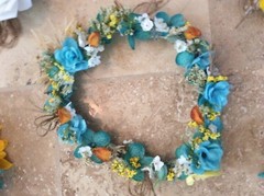Wedding flowers bridal bouquets decoration sunflowers lavender teals