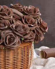 10pcs Fake Roses Artificial Silk Flowers Long Stems Bouquet for Mocha Brown