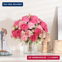 MARTINE MALL 4 Packs Peonies Artificial Flowers, Mixed Pink Artificial Peonies,
