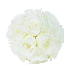 2 CREAM 7″ Silk Roses Flowers Kissing Balls Wedding Party Events Centerpieces