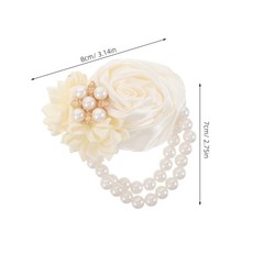 2 Pcs Prom Flower Wrist Corsage Bracelet Wedding Artificial Corsages