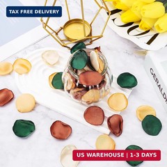 Whaline 400 Pcs Silk Rose Petals Vintage Green Gold Champagne Artificial Flower
