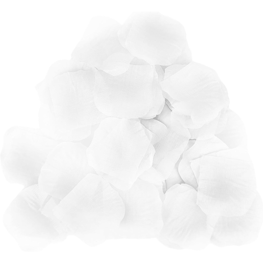 500 Pcs Artificial Silk Rose Petals, Realistic White Fake Flower Petals for