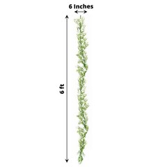 6 ft WHITE GREEN Silk Baby Breath Artificial Flower GARLAND Party Decorations