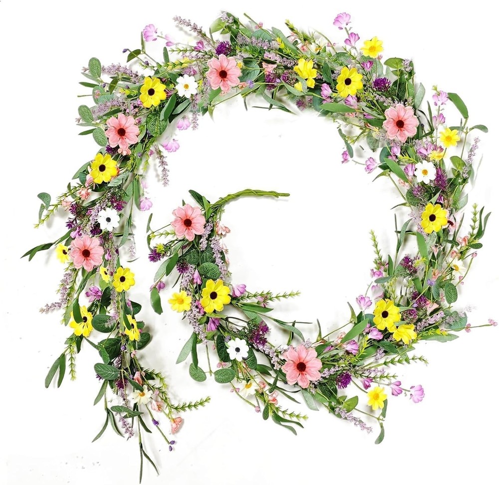 6.5 Ft Spring Summer Flower Vine Garlands Artificial Wildflower Wisteria Lavende