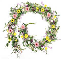 6.5 Ft Spring Summer Flower Vine Garlands Artificial Wildflower Wisteria Lavende