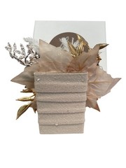 Ling’s Moment Pocket Boutonniere Single Men Groom for Wedding White Beige