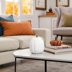 Pearhead Pumpkin Fall Decor – Ceramic White One Size,